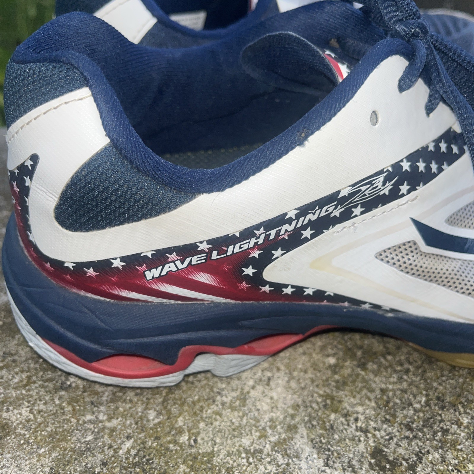 Mizuno Wave Lightning Z3 Sz 8 Womens Volleyball Shoes 430228 Red White Blue Flag