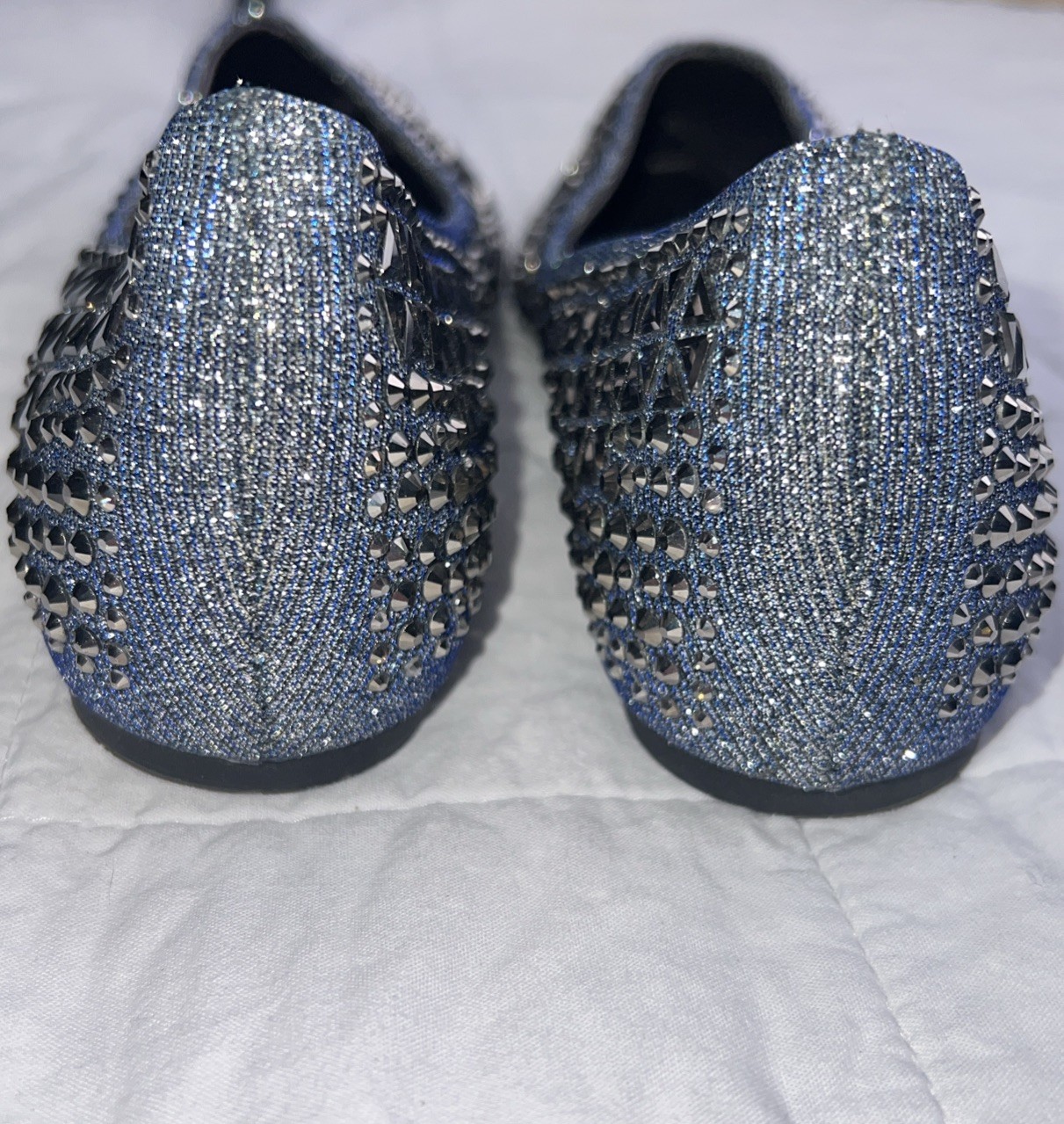 Rivets Flats Pointed Toe Glitter Beading Ballerian Shoes Shallow Mouth Sequined