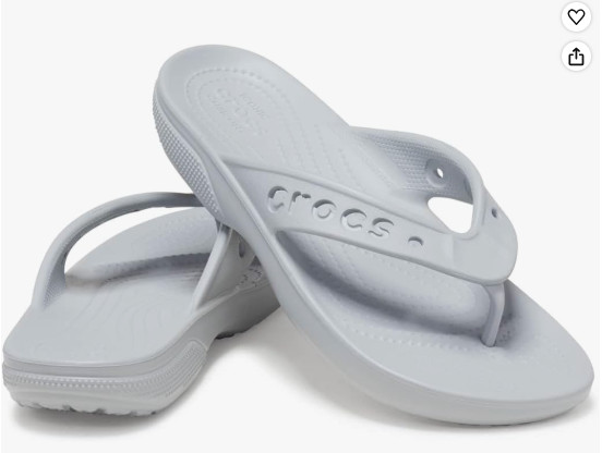 Crocs Unisex’s Baya Ii Flip Flop, Light Grey, 8 UK Men/ 9 UK Women