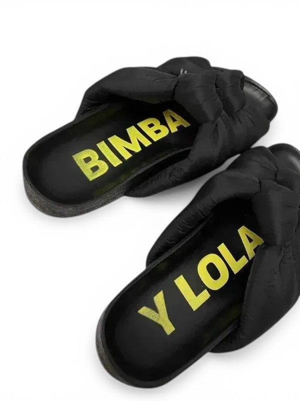 Black flip flops with soft puffy upper from bimba y lola US 6/ UK 4/ EU 37