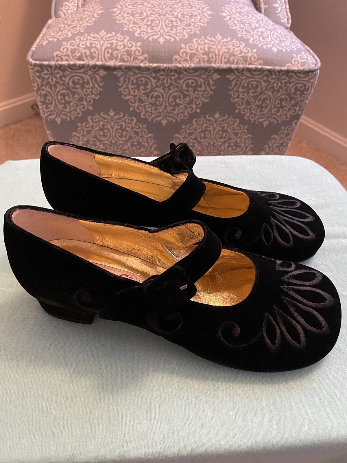 Peter Fox Black Suede Maryjanes size 9.5