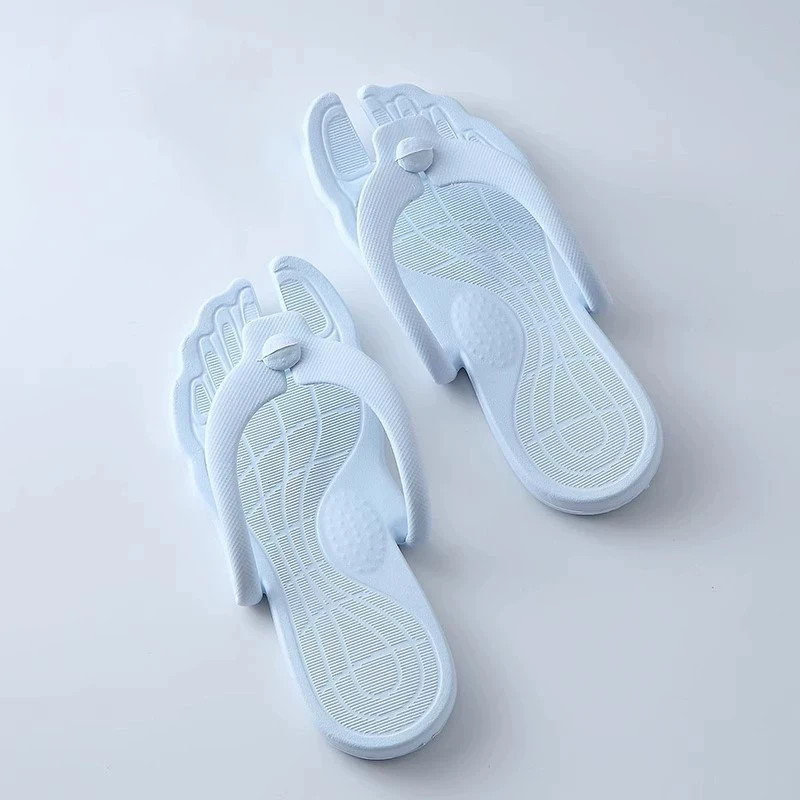 Casual Portable Folding Slippers Men Women Solid Lightweight Nonslip Flip-flops
