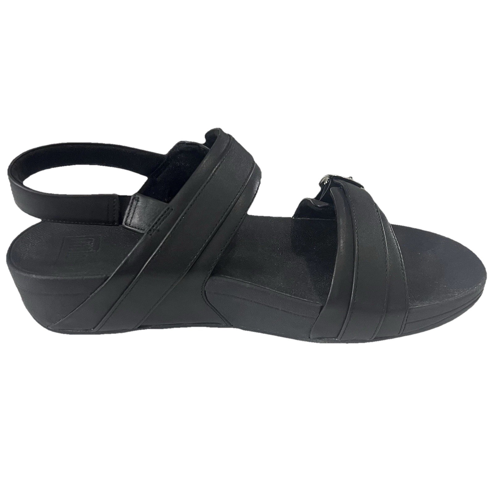 Fit Flop P24us women’s sandal ES6-090 Lulu Adjustable Black Leather Back-Strap