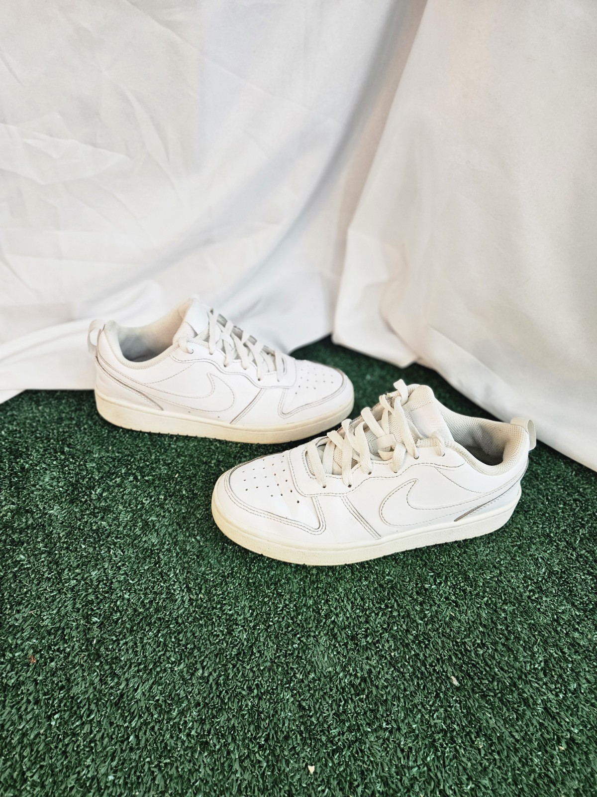 NIKE COURT BOROUGH LOW 2 (GS) White Basketball Shoes Sz 6Y