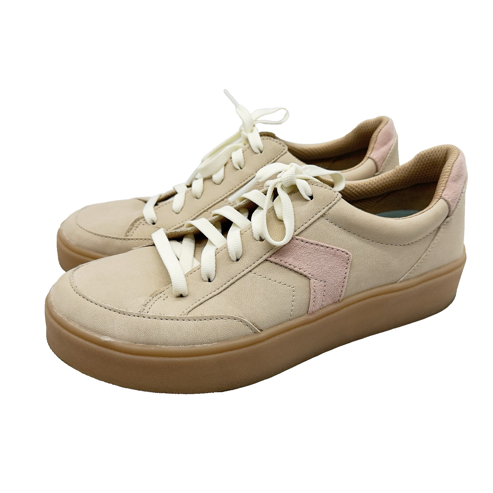 Dr. Scholl’s Madison Lace Women’s Fashion Sneakers Beige Smooth Size 8 M