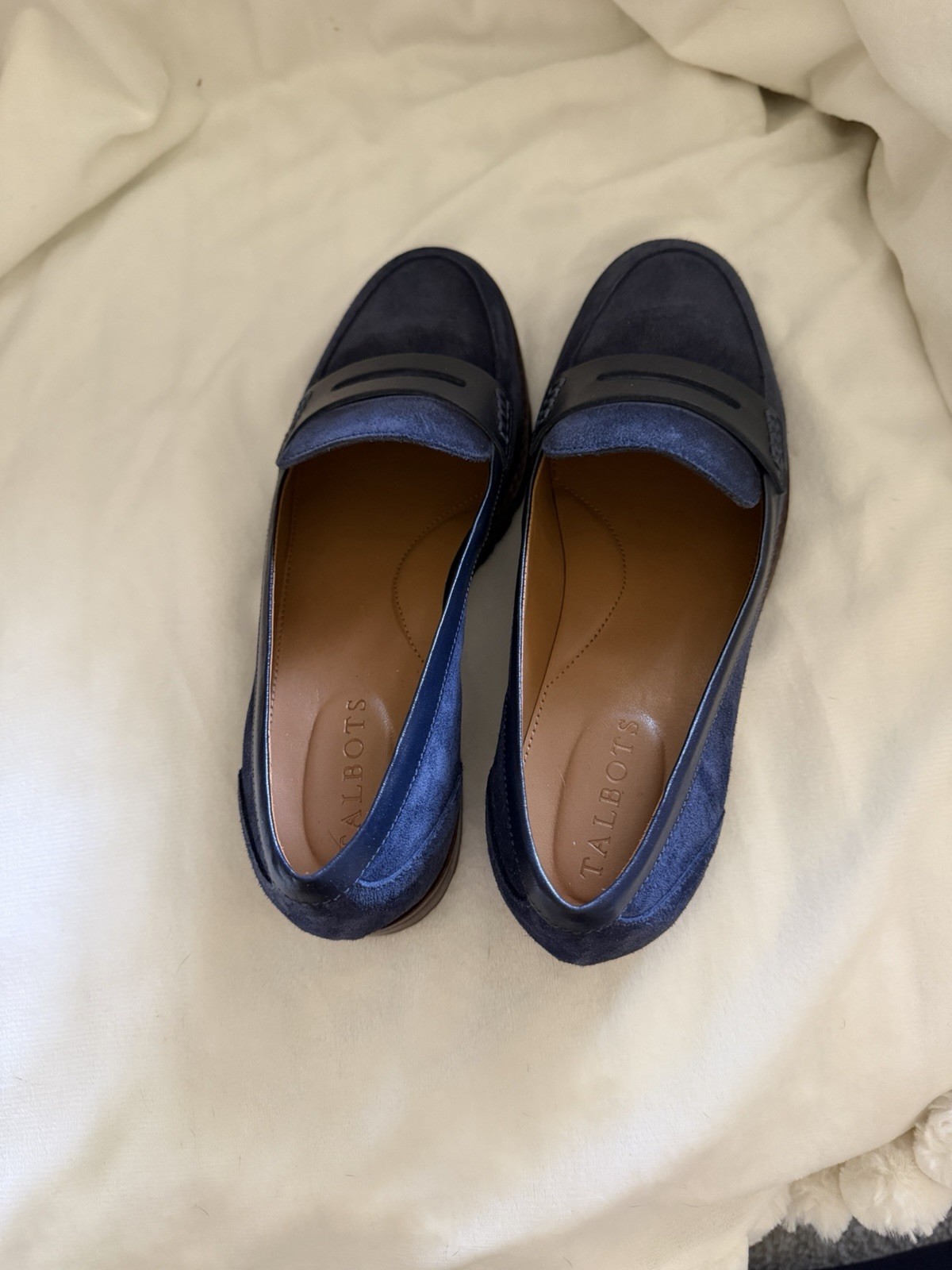 Talbots Women’s Navy Blue Suede Shoes Flat Driving Loafer 7M