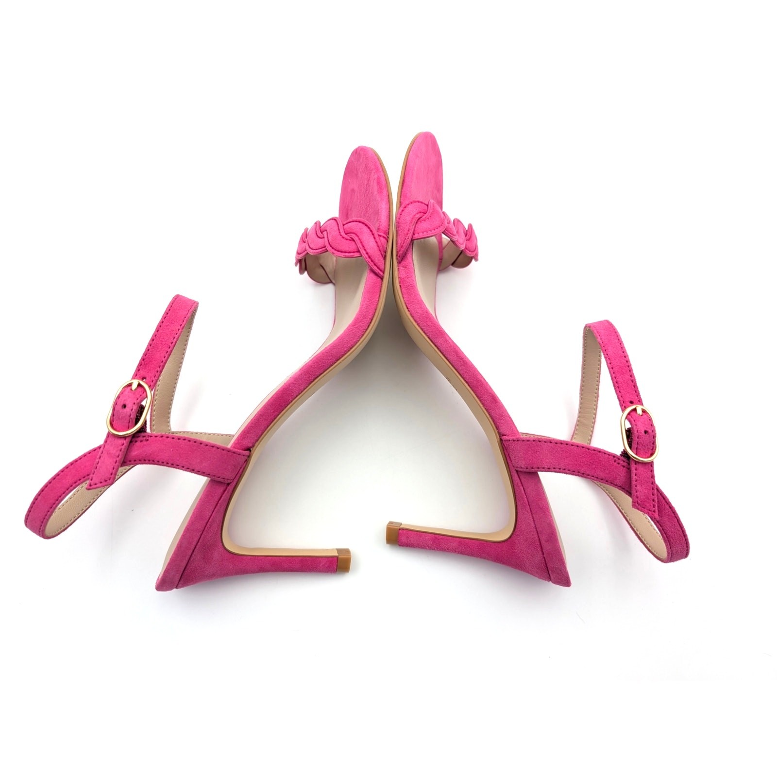 Stuart Weitzman Dancer Twistie 100 Suede Sandal Women’s Pink Size US8 EU38.5