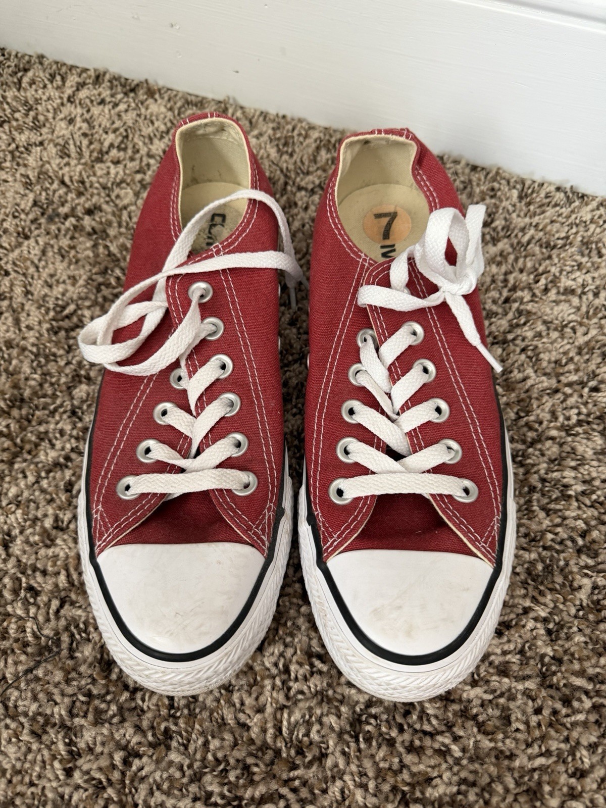 Classic Converse All Star Chuck Taylor Dark Red Low Top Shoes 7 Women 5 Men