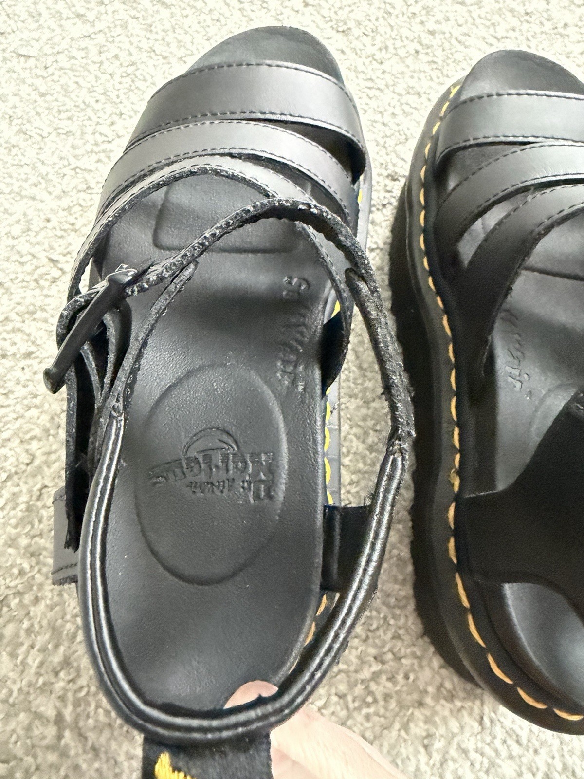 Dr. Martens Blaire Quad Black Platform Strappy Sandals size 5