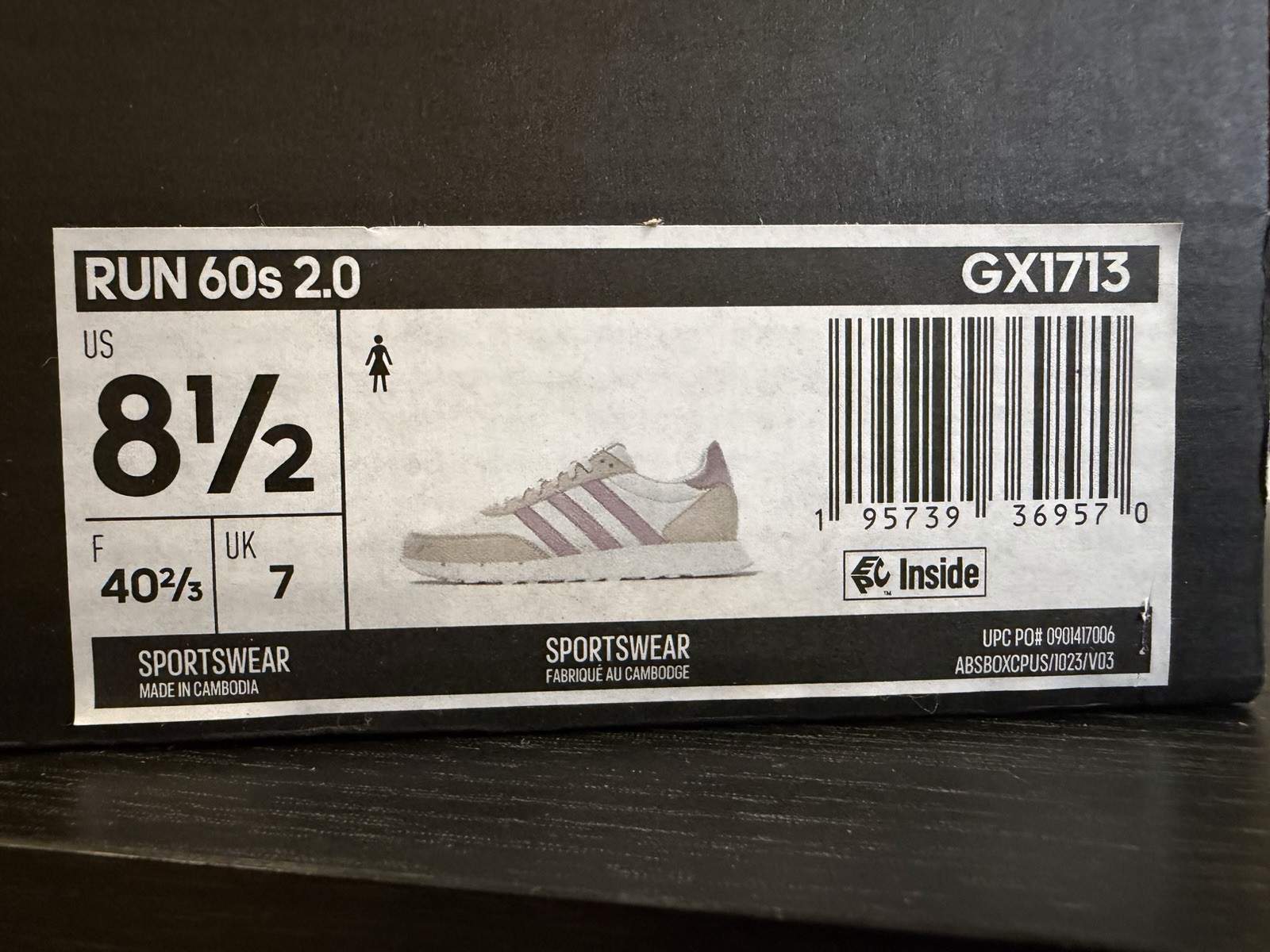 adidas Run 60s 2.0 Womens 8.5 Beige Silver White Sneakers Shoes GX1713 🔥 New!
