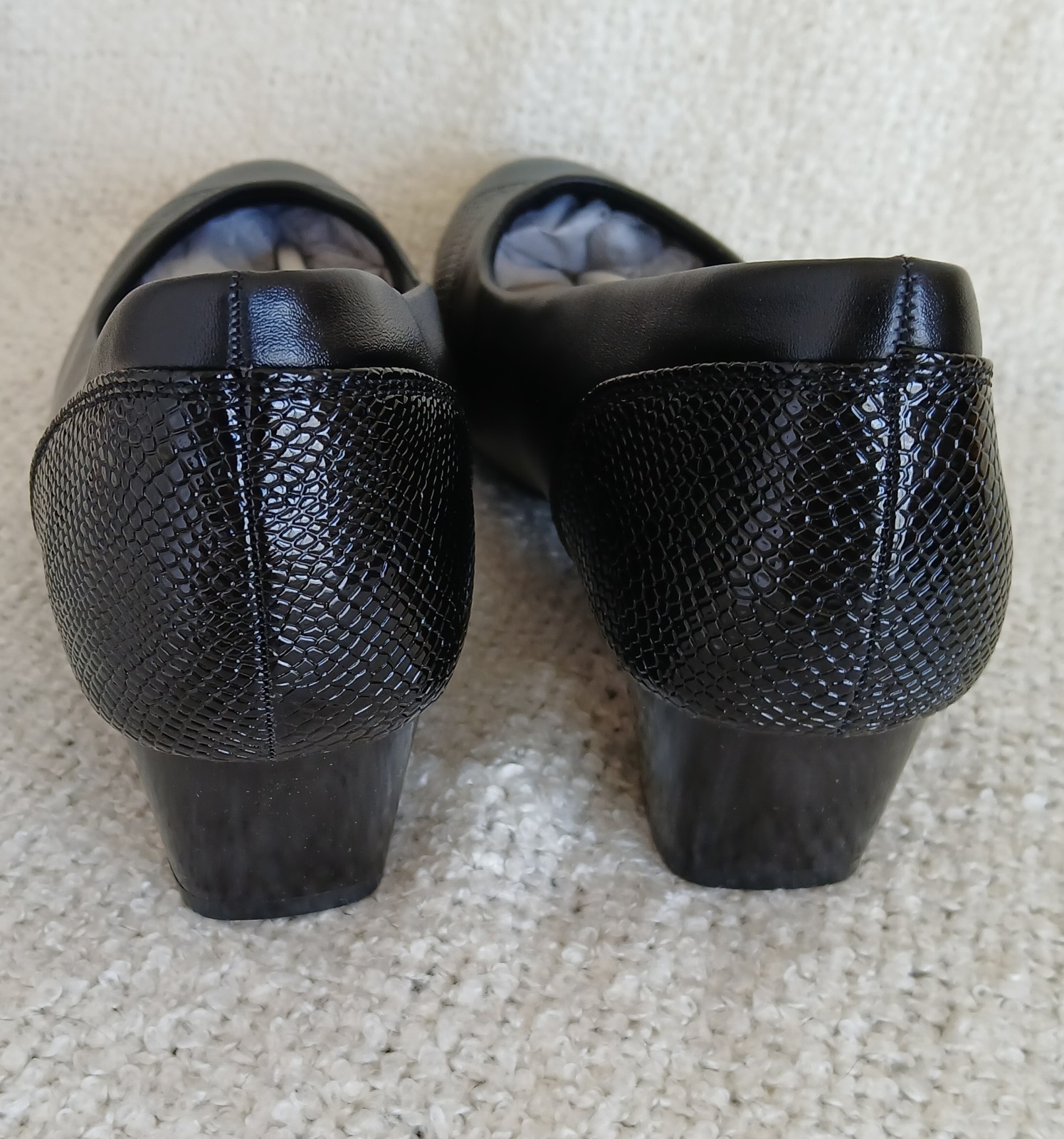 Women’s Orthopedic Low Heel Slip On Dress Shoes Arch Support Comfort Black Sz 7