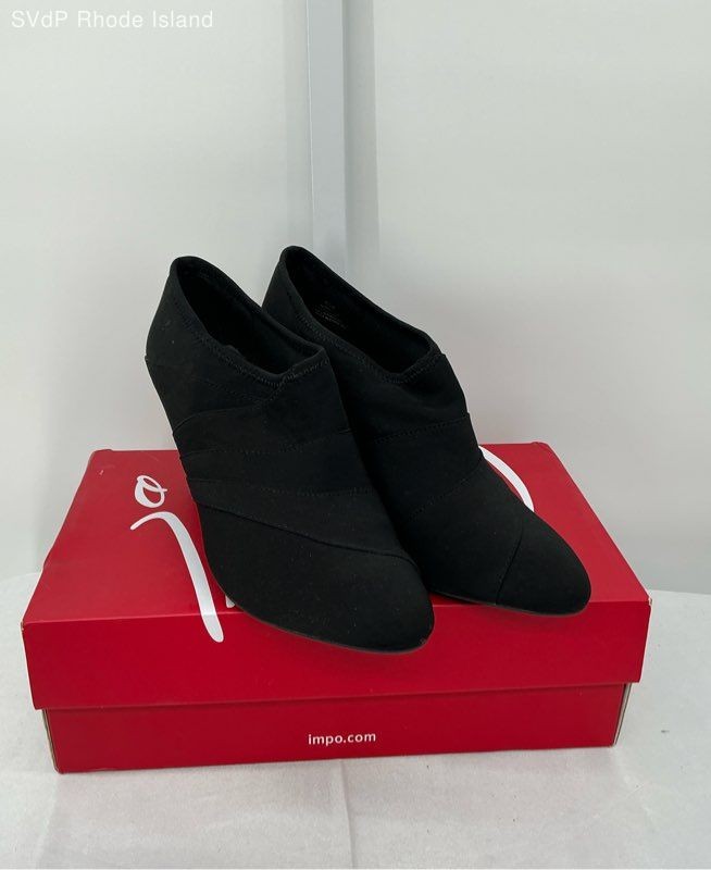 Impo Black Vrinda High Heel Crepe Stretch Dress Shoe Women 8.5