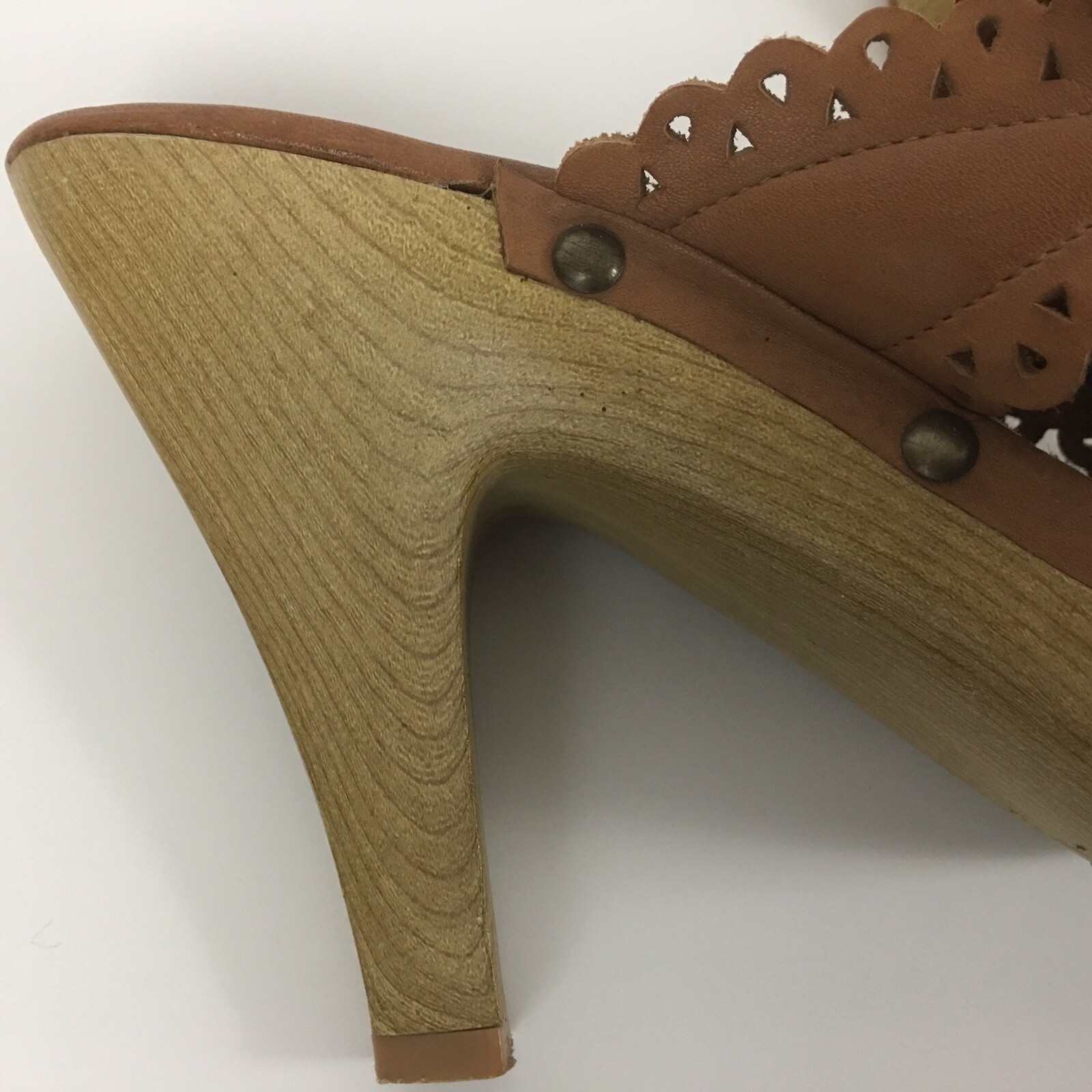 Isaac Mizrahi For Target Womens Blondie Heels Size 9 Tan Mules Leather 096131143