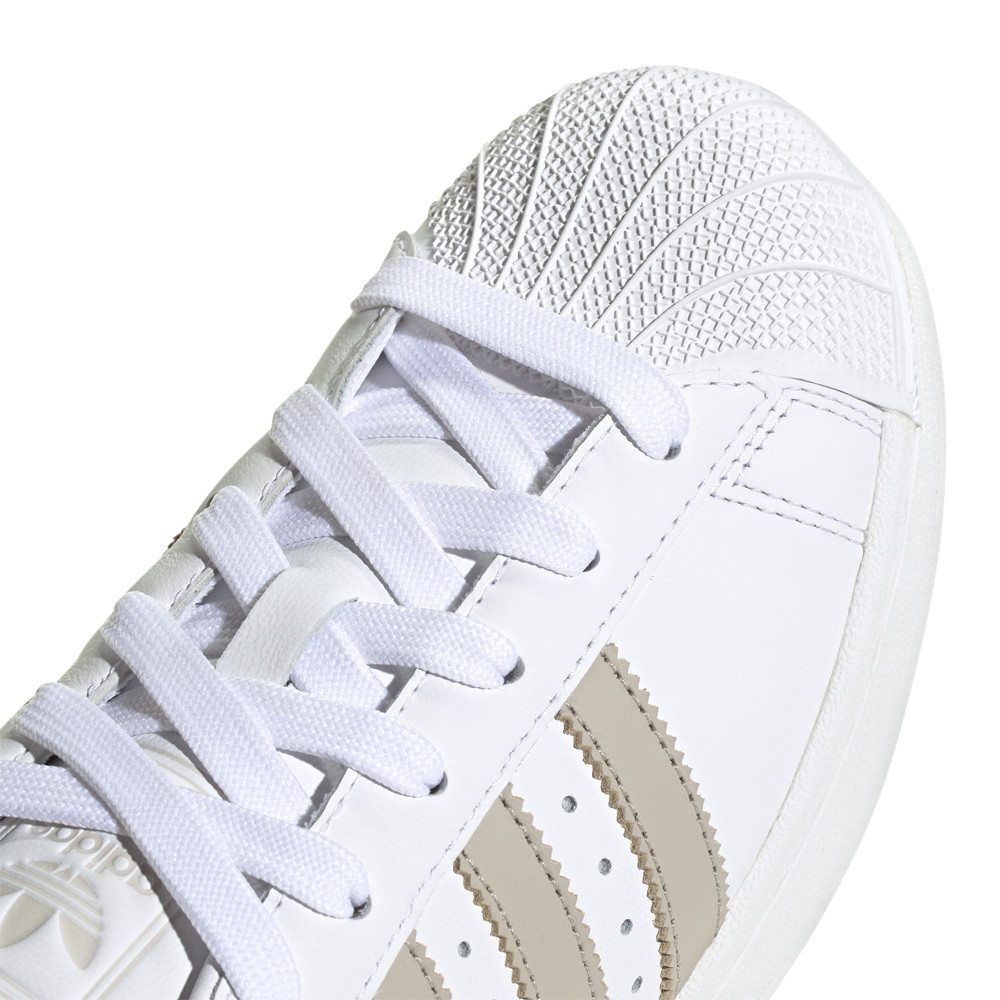 adidas Superstar Ii Lace Up Womens Beige, White Sneakers Casual Shoes JH7059