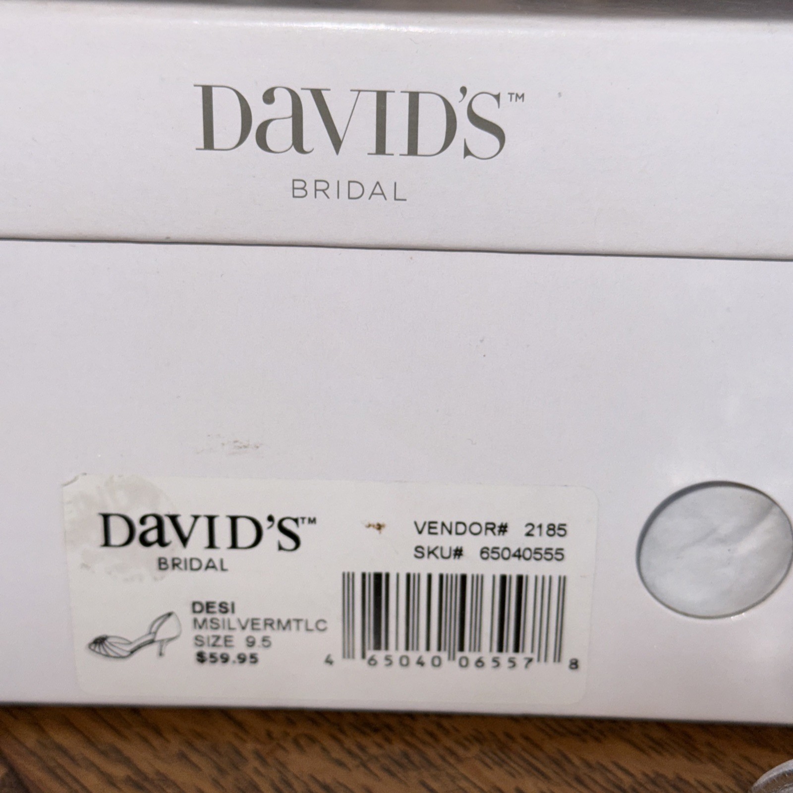 David’s Bridal Metallic Silver Desi Pumps Size 9 1/2 New With Box