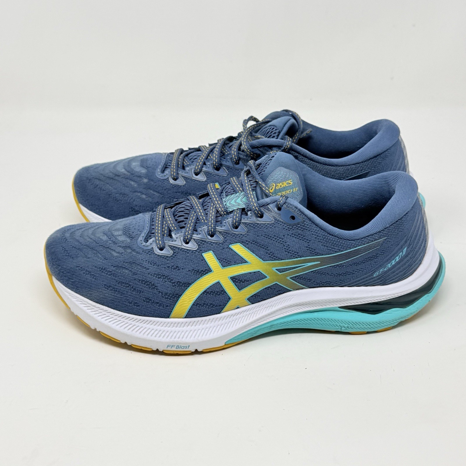 Asics GT-2000 11 Shoes Womens 10 Blue Yellow Mesh Running Sneakers Trainers