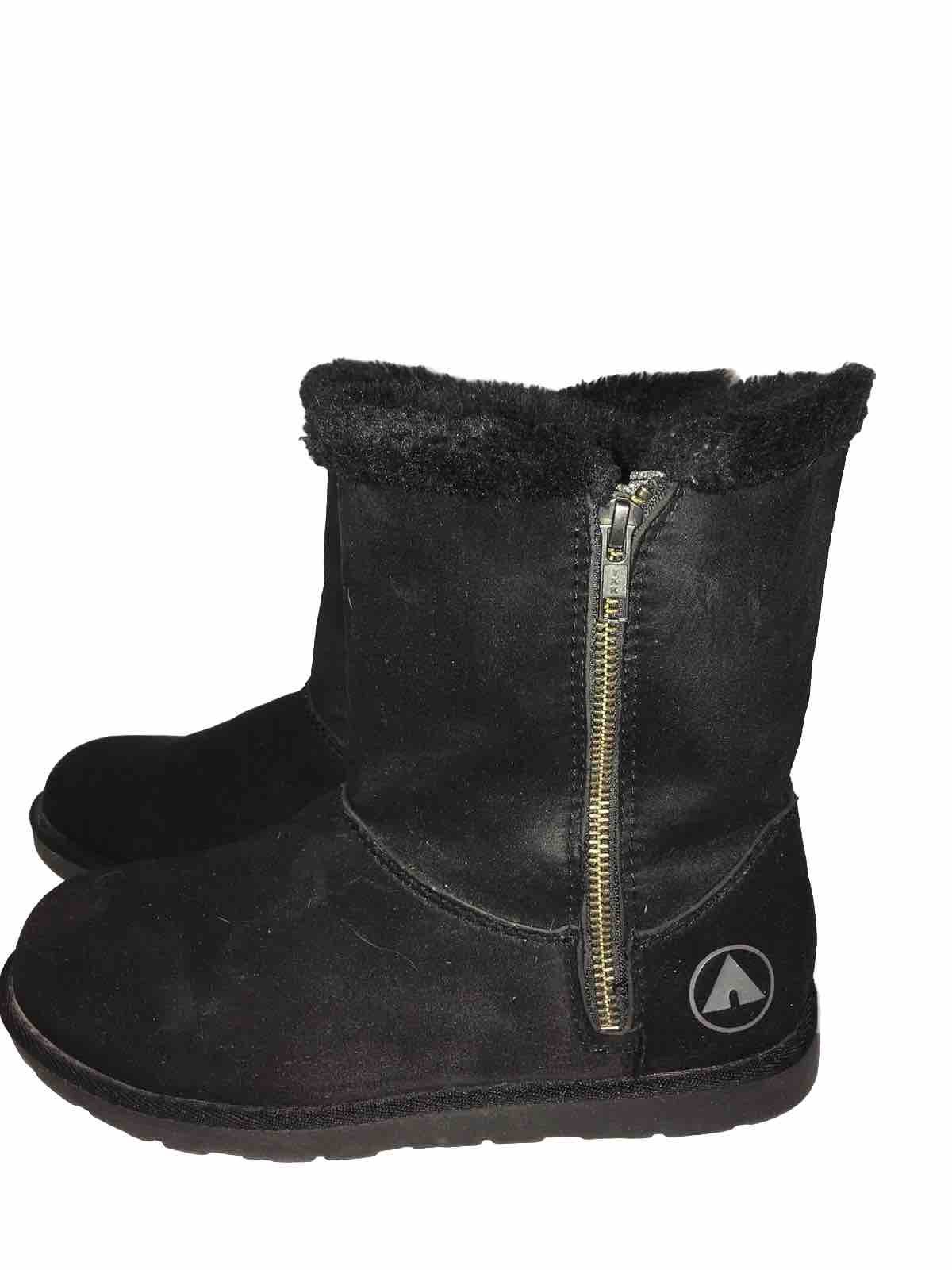 Airwalk Winter Fall Black Suede Boots With Zipper Sz 7.5
