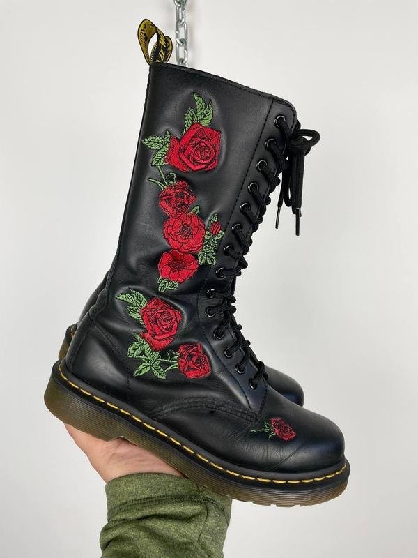Women Dr Martens boots black leather 38 #7KKQ