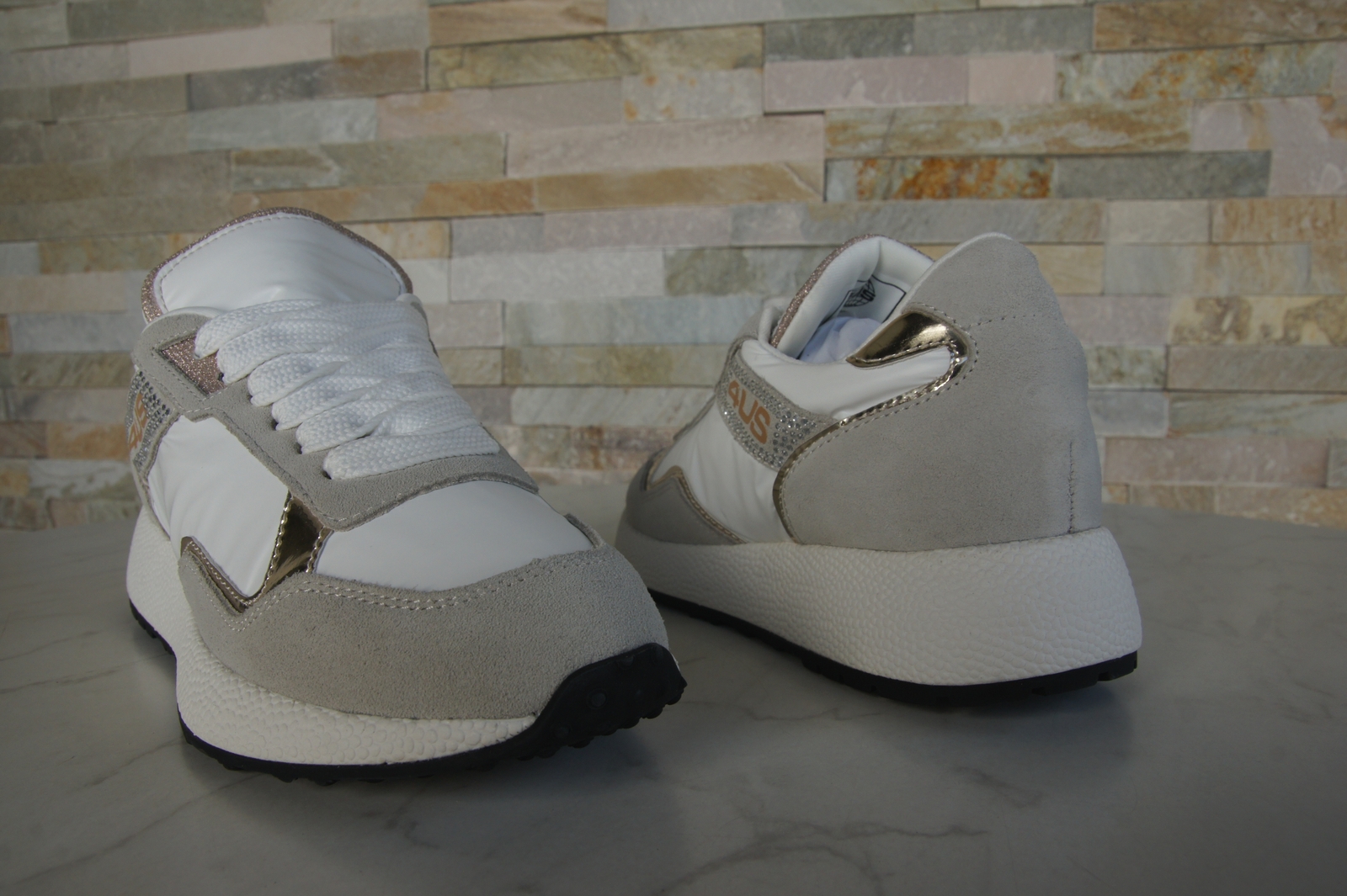 4US Cesare Paciotti Sneakers White Gold 35 36 37 38 39 40