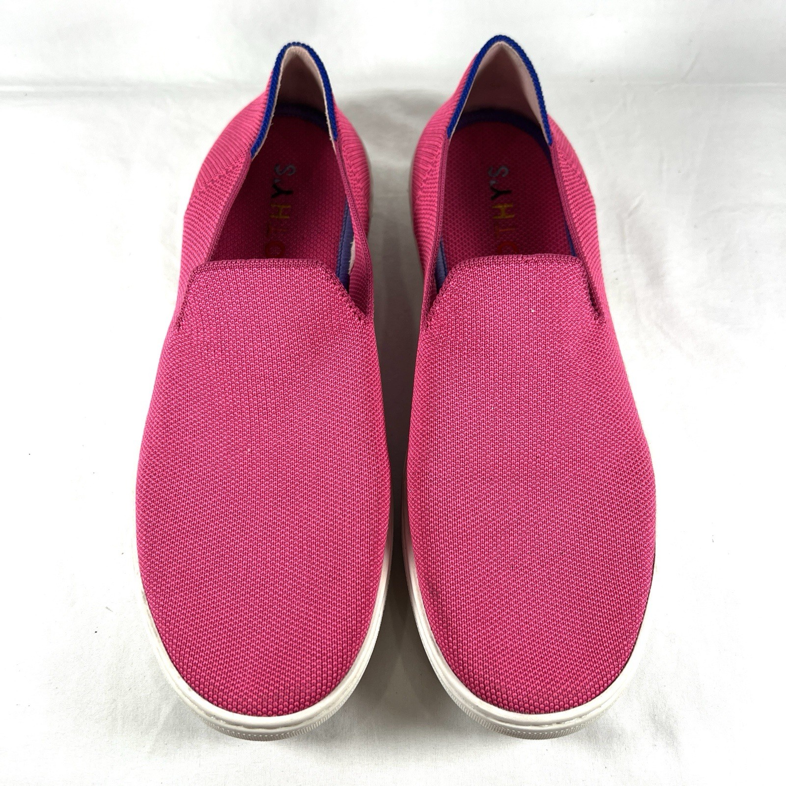 Rothy’s Pink Slip-On Sneakers Knit Flats Eco Friendly Washable Comfort Shoes 9.5