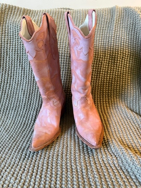 Vintage Cuadra Luxury Mexican Leather Boots Size 7 Salmon Western Cowgirl