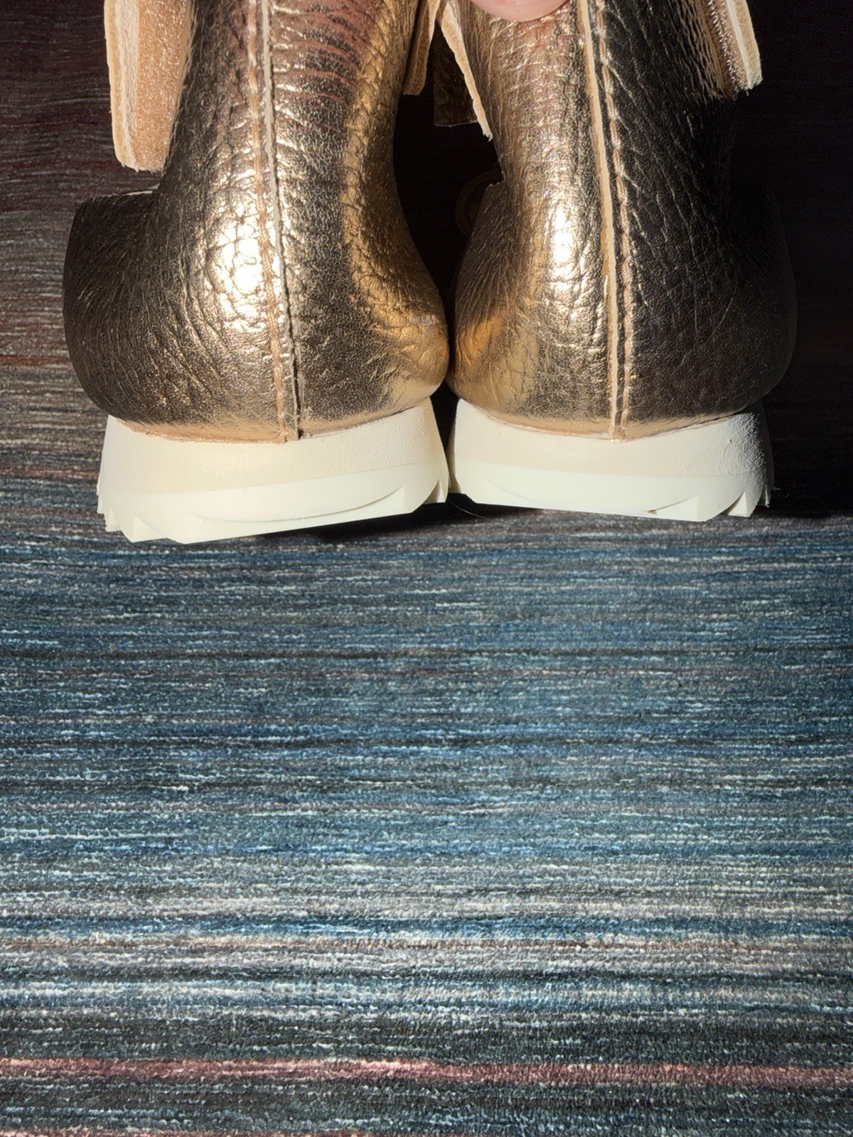 Pedro Garcia Jada Metallic Sandals Pebble Gold Sandals Leather Size 38,8 Womens