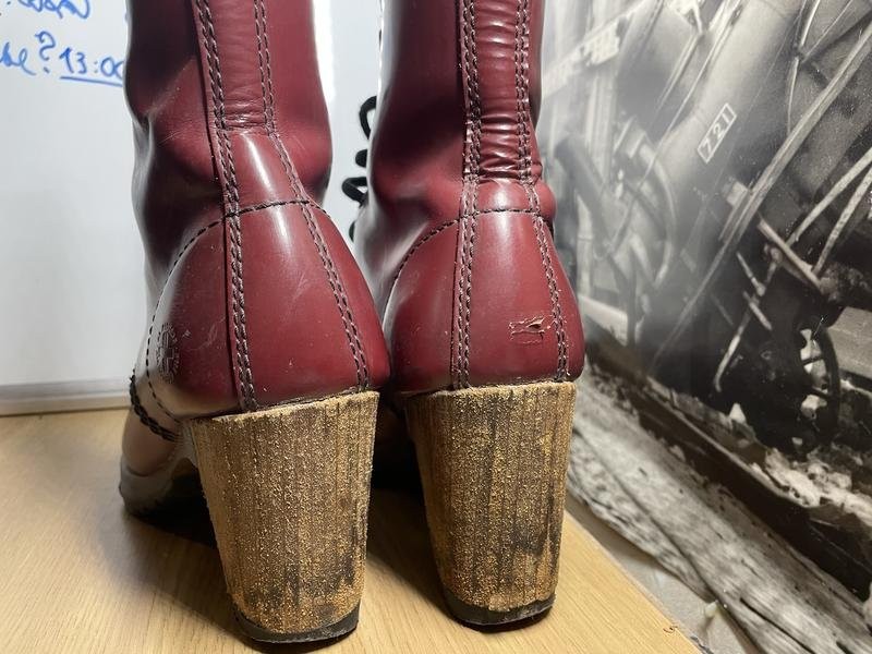 Women Dr Martens Boots Burgundy Leather 37 #3KED