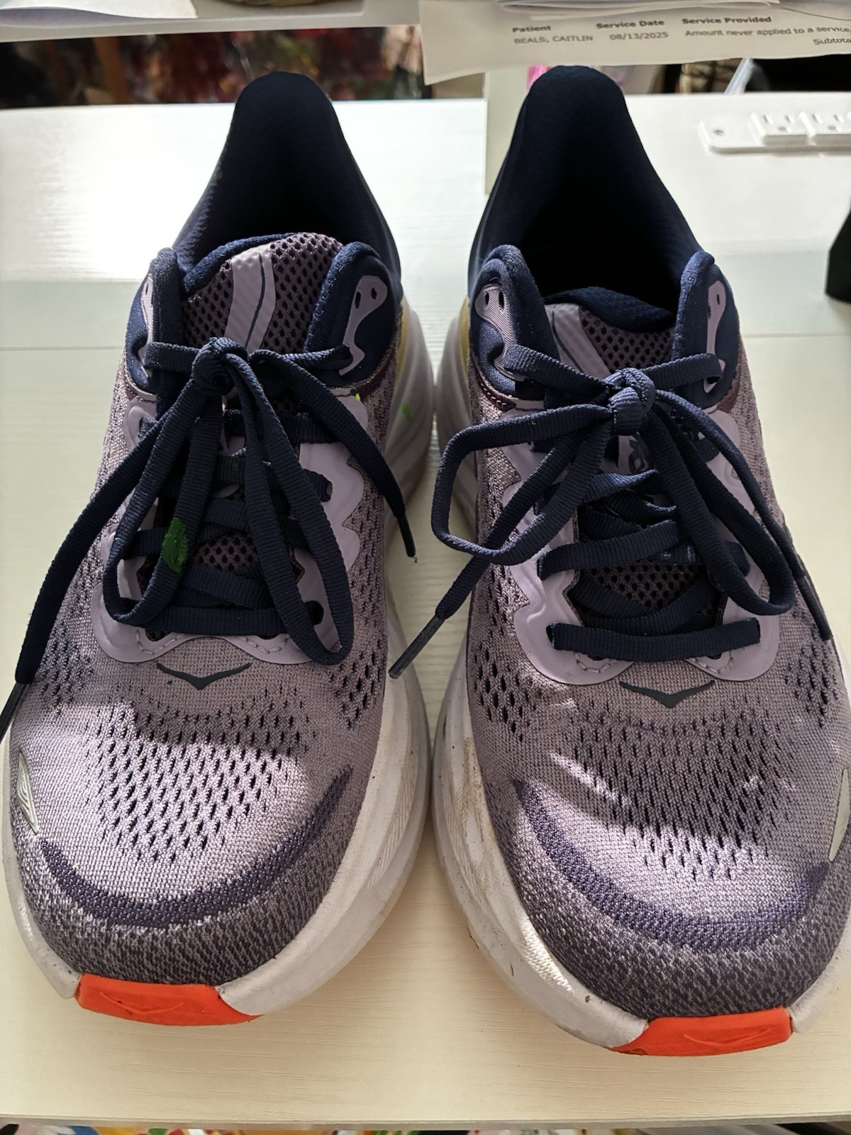 HOKA Bondi 9 Men’s Low Top Mesh Lace Up Running Sneakers Purple White Navy