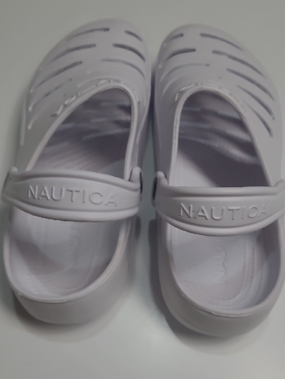 Nautica River Edge Unisex White Ventilated Water Clogs – Size 9-Women 7-Men