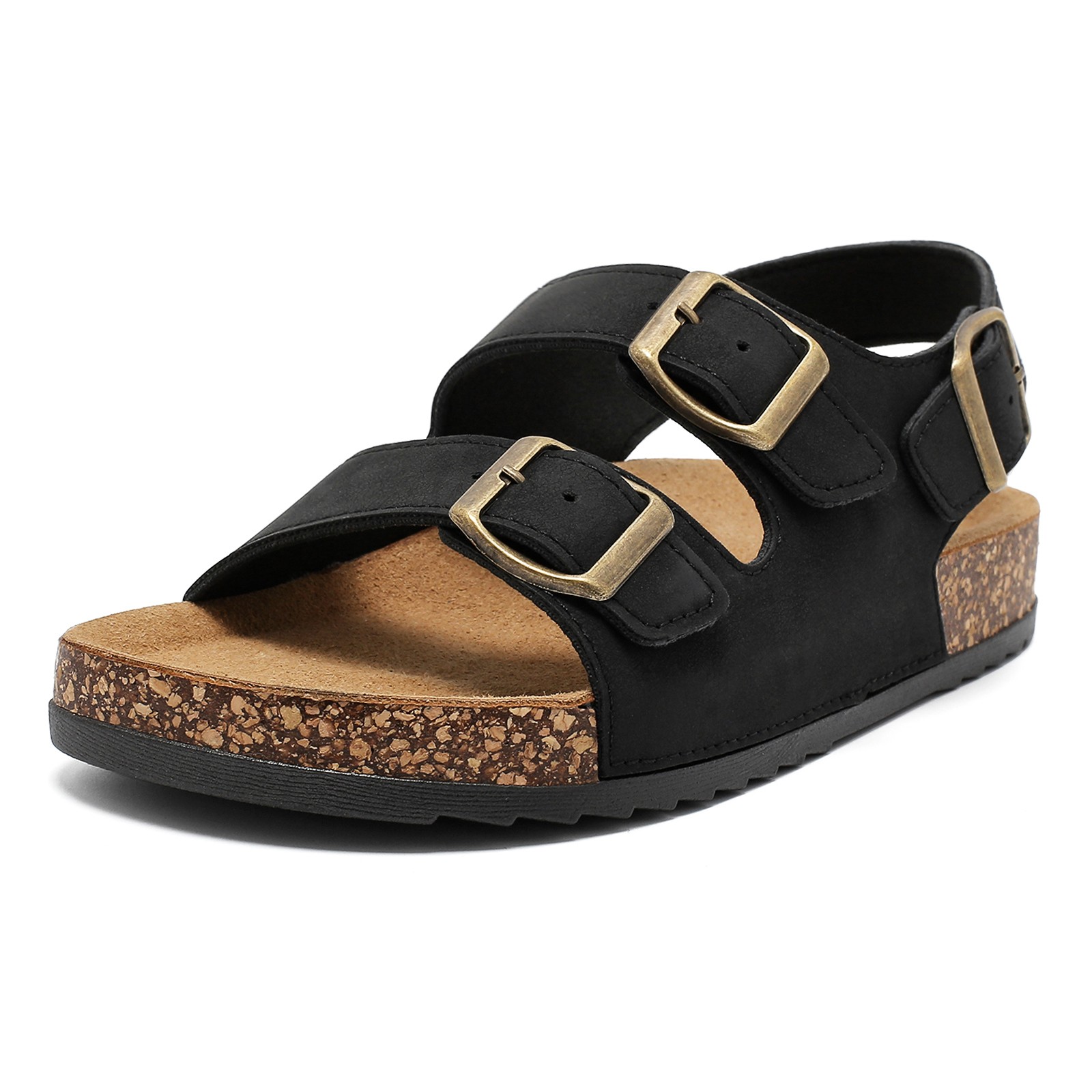 Cork Sandals for Women Men Summer Flat Slides Beach Shoes Adjustable Back Straps