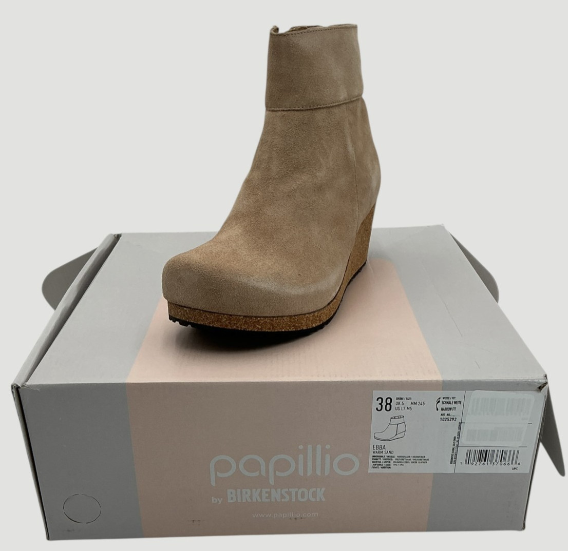 Birkenstock Papillio Ebba Women’s Size 7 US 38 EU Warm Sand Wedge Boots Narrow