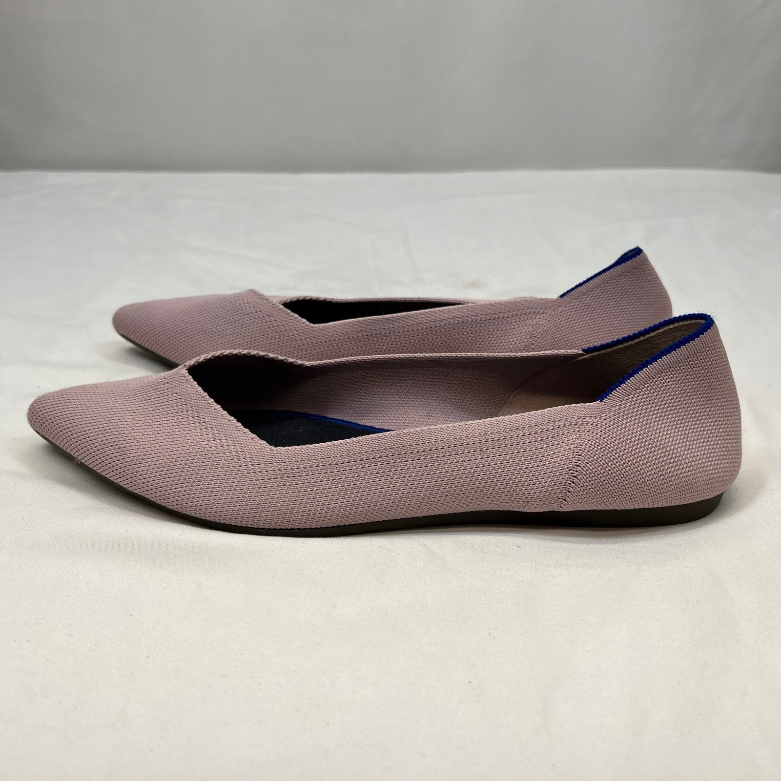 Rothys The Point Blush Pink Pointed Toe Knit Flats Womens 10.5 Recycled Shoes