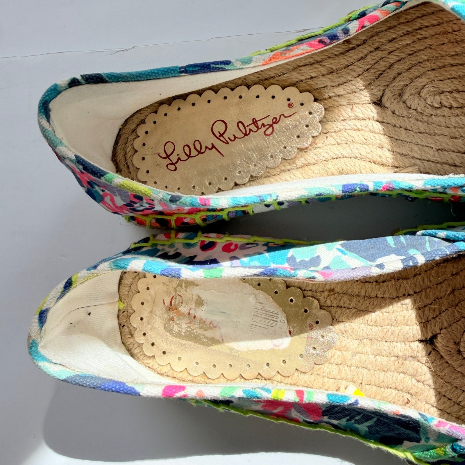 Lilly Pulitzer Lia Floral Canvas Espadrille Flats Size 8 Wade and Sea Multicolor