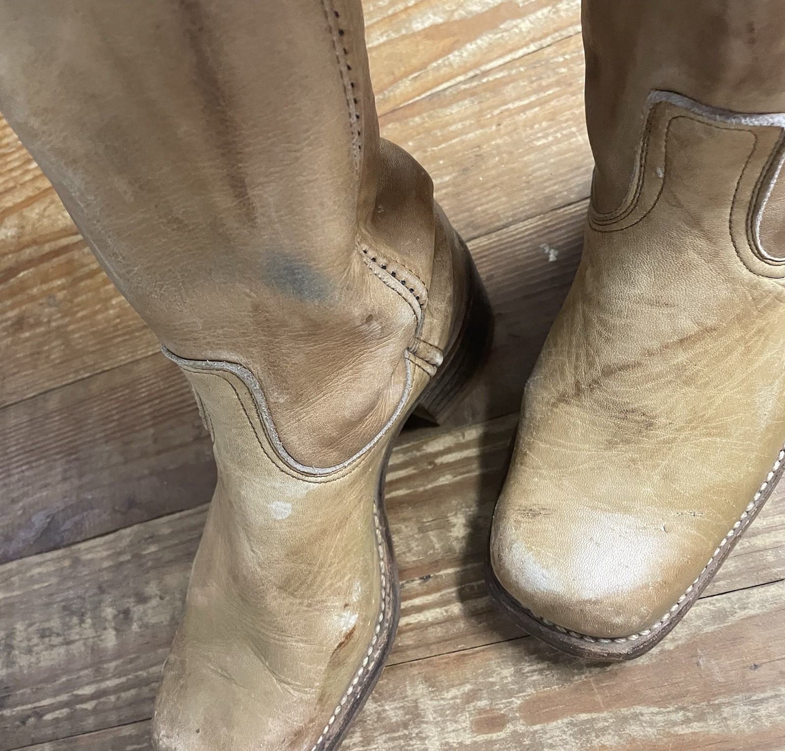 Vintage Wrangler Handmade in USA Campus Boots Size 7 Western RARE Knee High