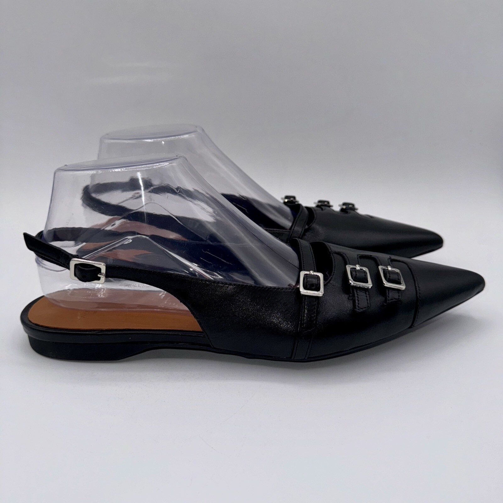 Vagabond Hermine Sling Back Flats Women’s Size 9 EU 39 Black Leather