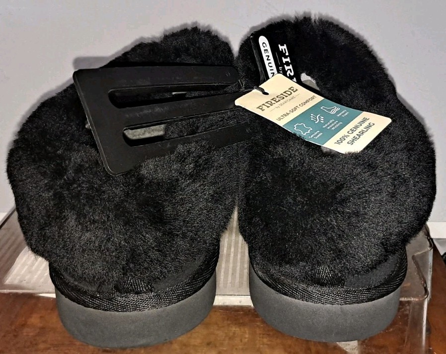 NEW Fireside by Dearfoams Womens Size 11 Adelaide Genuine Shearling Clog Slipper