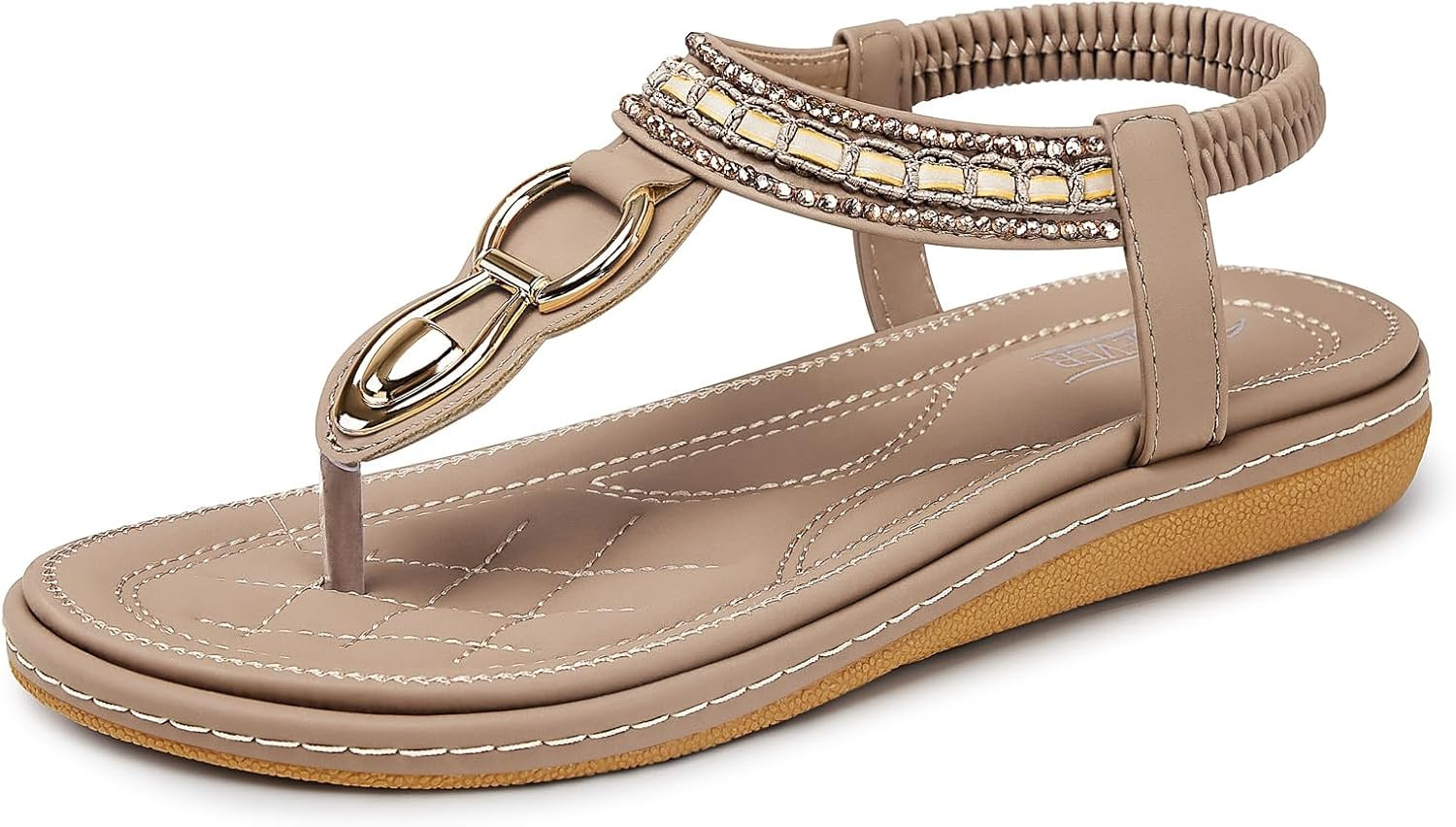 Womens Sandals Dressy Summer: Women Comfortable Walking Flat Bohemian T-Strap La