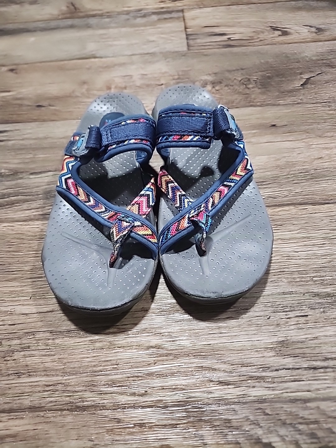 Skechers Outdoor Lifestyle Lot of 2 Beige Orange Blue Mesh Slide Sandals Women 8