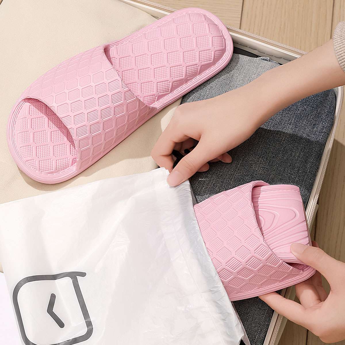 Womens Men Non-Slip Slides Shower Slippers House Sandals Bathroom Shoes Durable