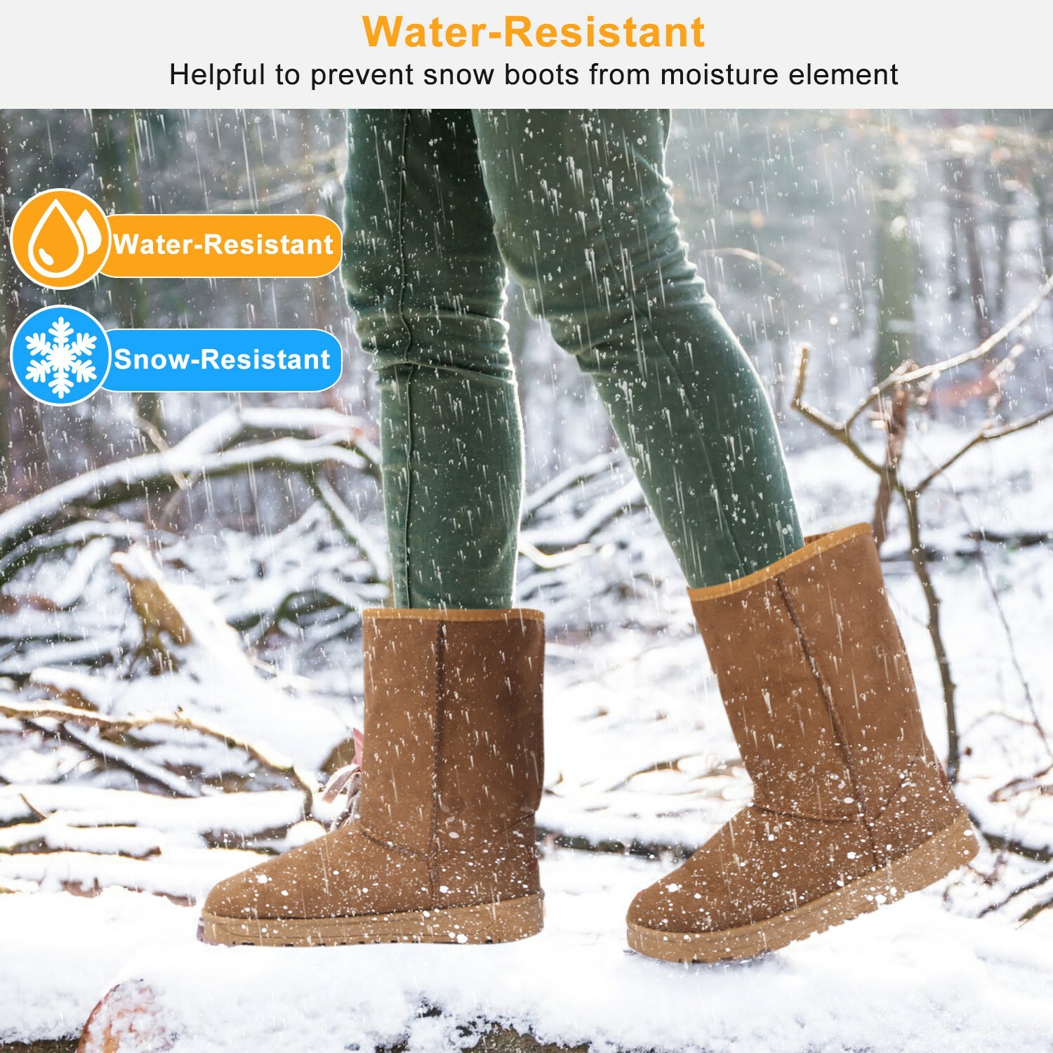 Women’s Mid Calf Boots Faux Fur Lined Winter Snow Boots Boots Shoes Size 5-10