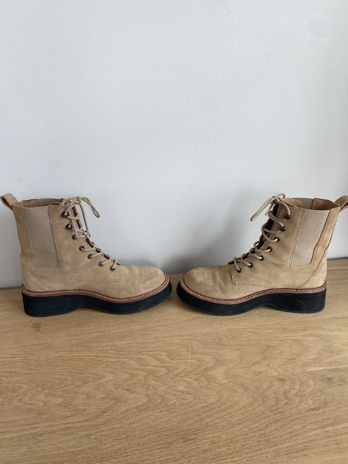 Madewell Women’s Sz 6 Brown Suede Boots Helen Platform Chelsea Boot Leather