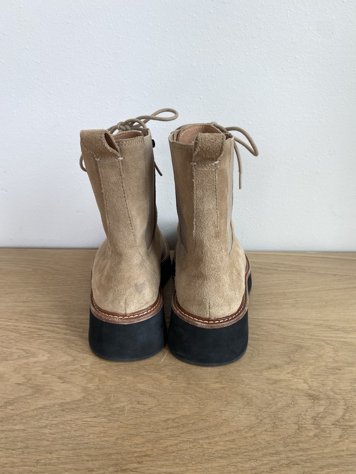 Madewell Women’s Sz 6 Brown Suede Boots Helen Platform Chelsea Boot Leather
