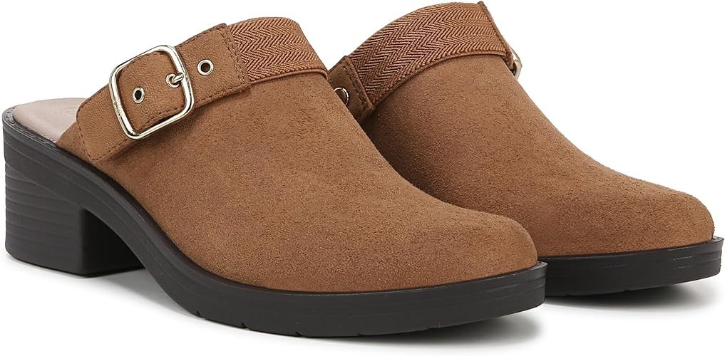 Bzees Open Book Clogs Brown Mules With Buckle Size 9W NEW