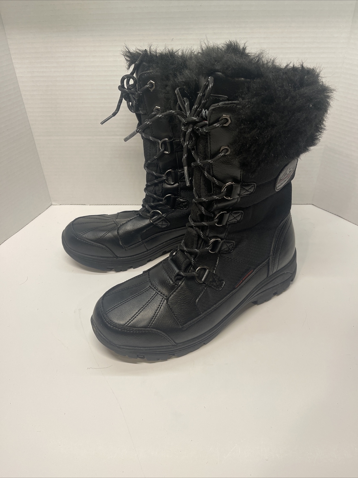 Nortiv 8 Women’s Faux Fur Waterproof Insulated Lace Up Warm Snow Boots Size 10