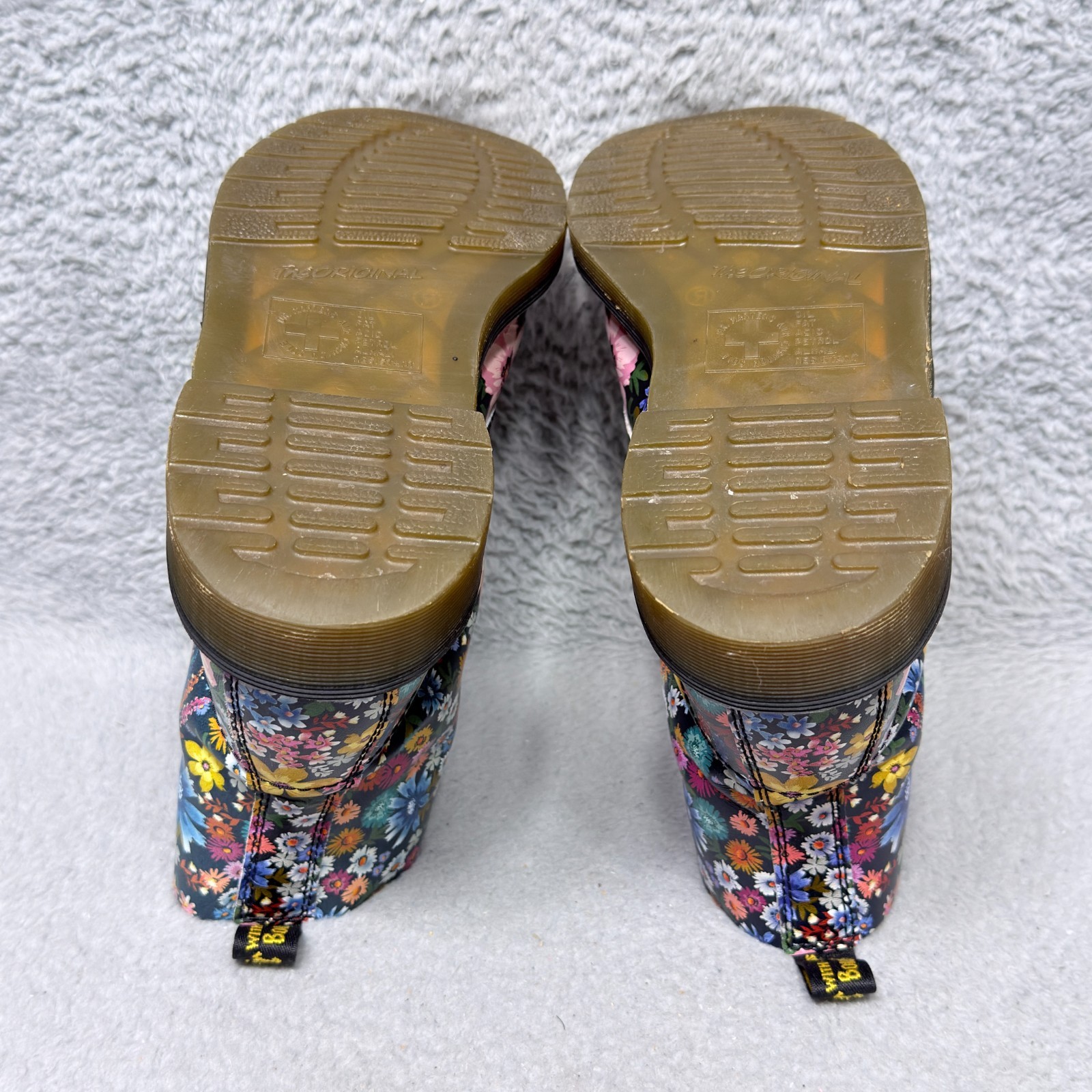 Dr Martens Pascal Wanderlust Womens Size 9 Combat Boots Black Mallow Pink Floral