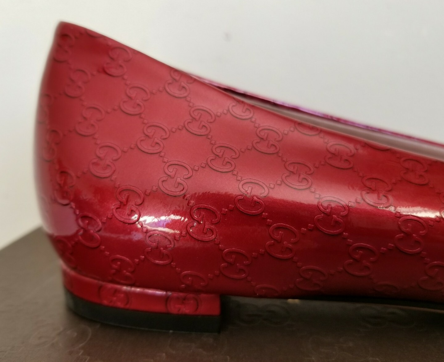GUCCI JOLENE MICROGUCCISSIMA LOGO GOLD HORSEBIT FLATS EU 38.5 I LOVE SHOES