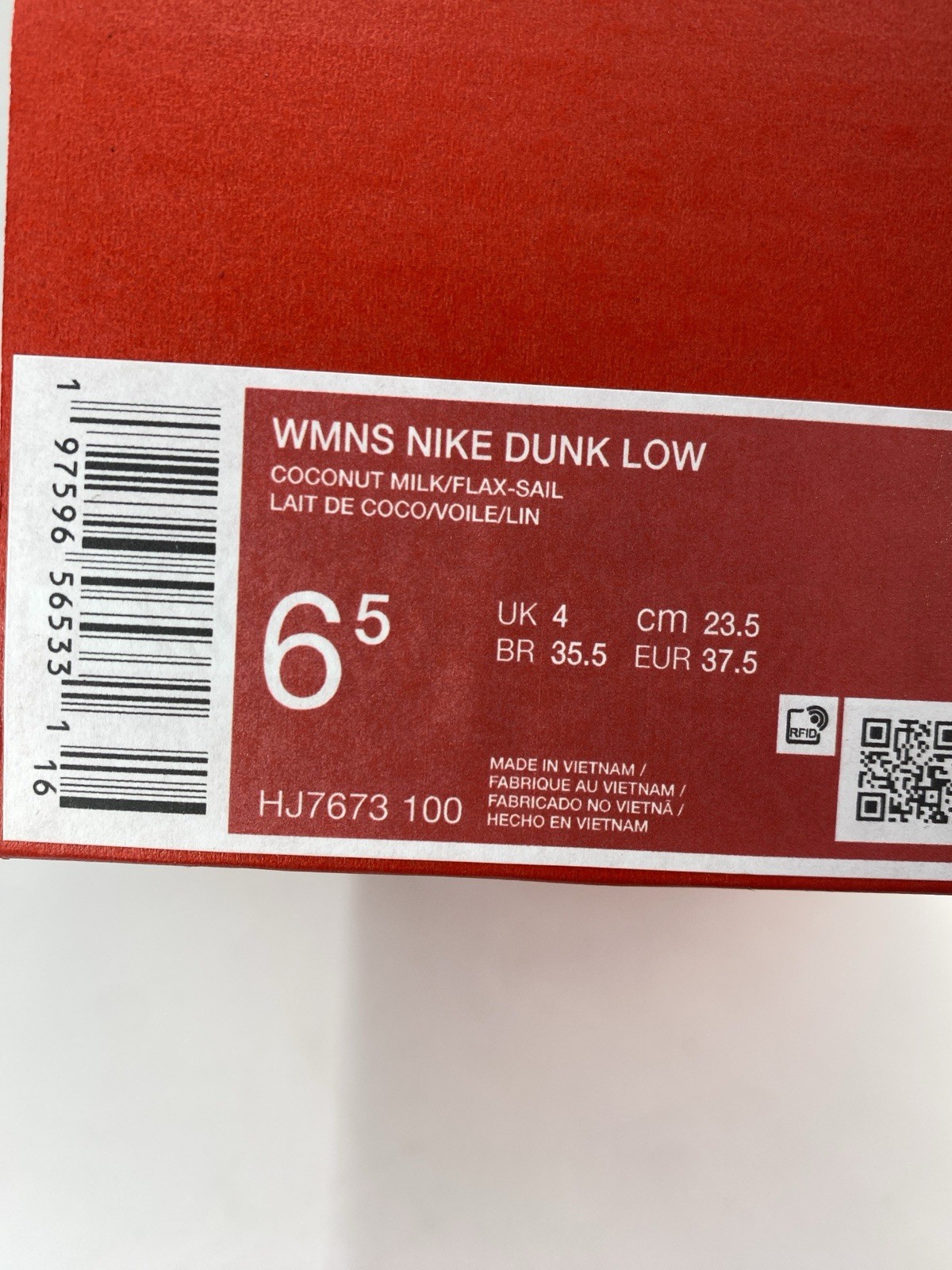 Nike Wmns Dunk Low Coconut Milk Flax Sail (HJ7673 100) Women’s Size 6.5