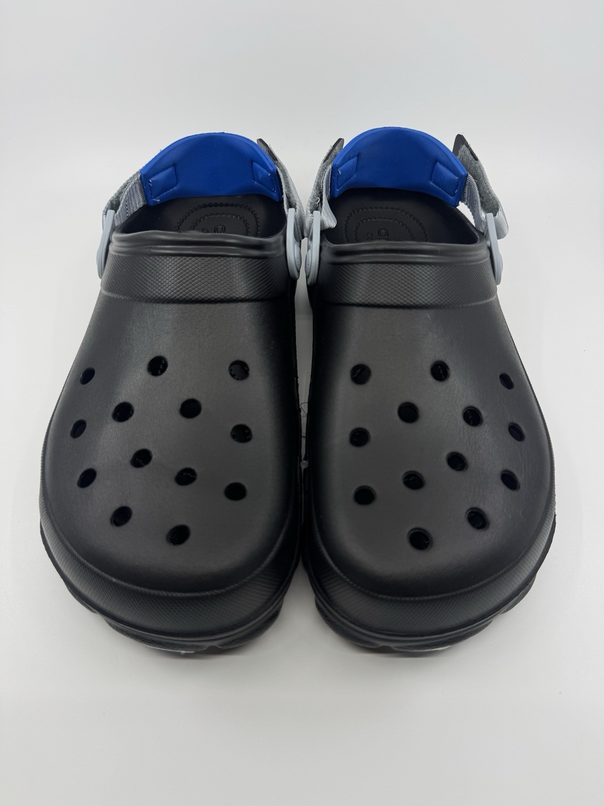 Crocs All Terrain Clogs Adjustable Heel Strap – Black/Grey/Blue – Size 13M