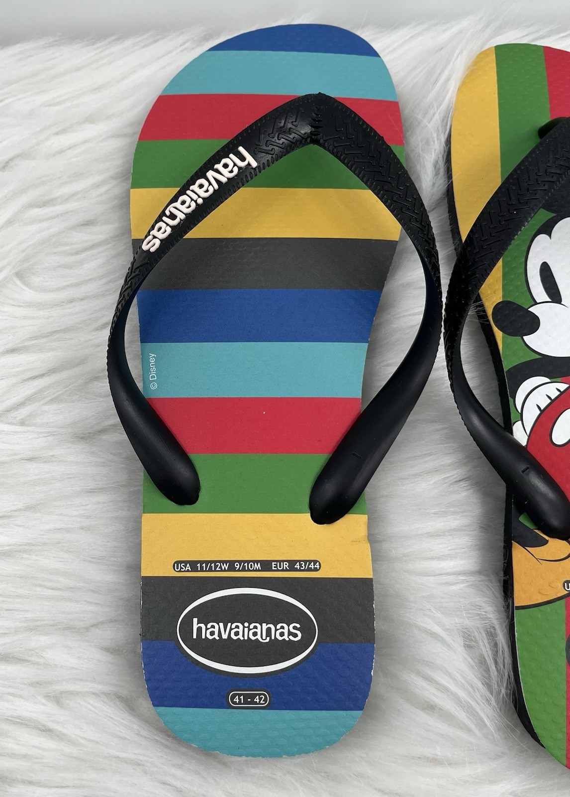 Havaianas Disney Mickey Mouse Flip Flops Unisex Womens 11/12 Mens 9/10 Sandals