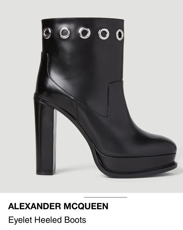 Alexander McQueen Eyelet Detailed Platform Boots Size EUR 38
